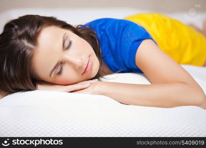 bright picture of beautiful sleeping woman