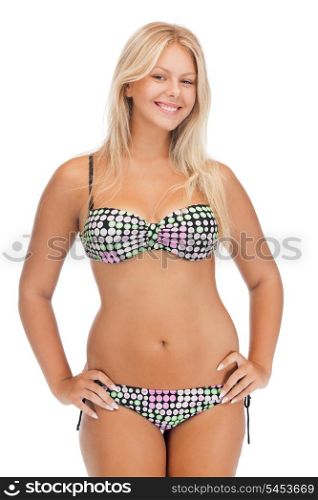 bright picture of beautiful woman in bikini