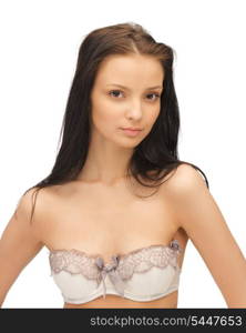 bright picture of beautiful woman in bra