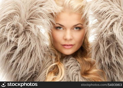 bright picture of beautiful woman in fur&#xA;