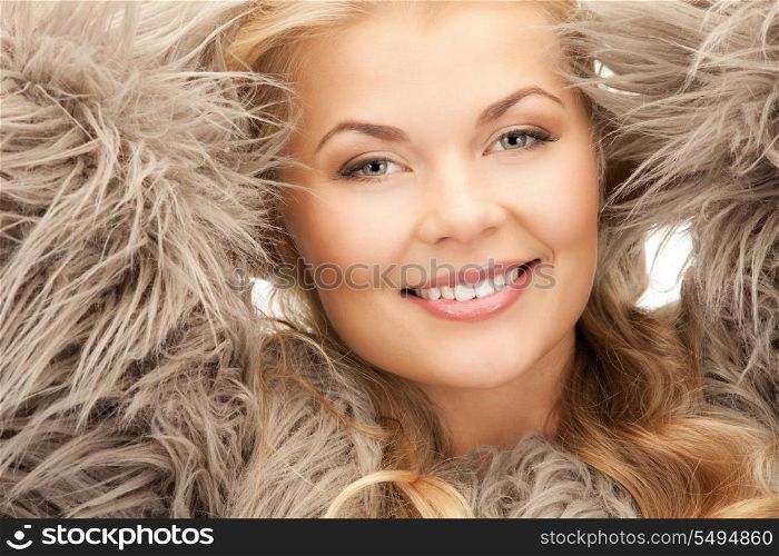 bright picture of beautiful woman in fur&#xA;