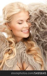 bright picture of beautiful woman in fur&#xA;