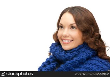 bright picture of beautiful woman in muffler