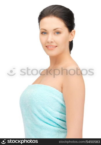 bright picture of beautiful woman in towel