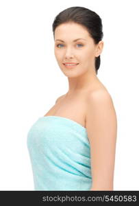 bright picture of beautiful woman in towel