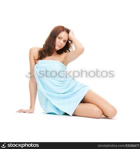 bright picture of beautiful woman in towel&#xA;