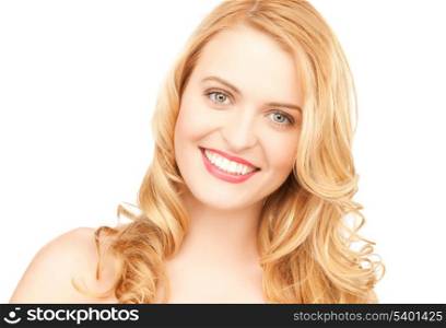 bright picture of beautiful woman with long blonde hair