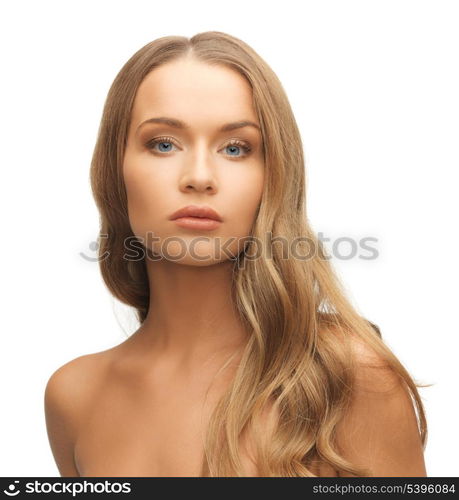 bright picture of beautiful woman with long hair