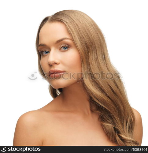 bright picture of beautiful woman with long hair