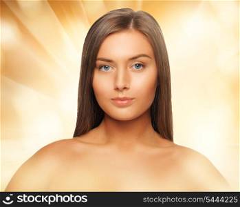 bright picture of beautiful woman with long hair