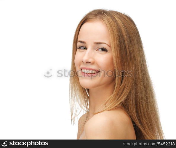 bright picture of beautiful woman with long hair