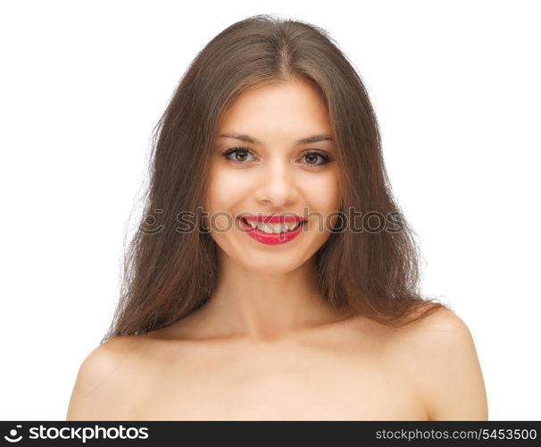 bright picture of beautiful woman with long hair