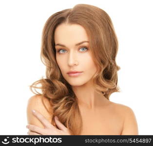 bright picture of beautiful woman with long hair