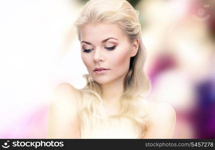 bright picture of beautiful woman with long hair