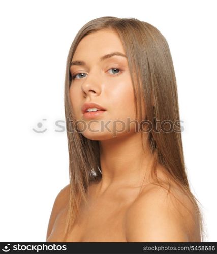 bright picture of beautiful woman with long hair
