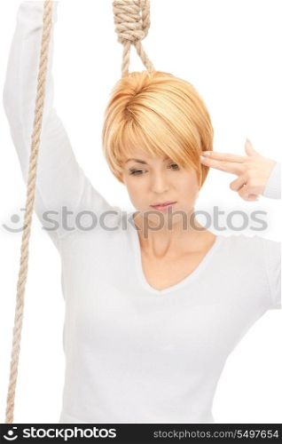 bright picture of business woman with the noose&#xA;