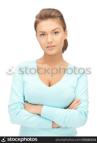 Bright picture of calm and friendly woman