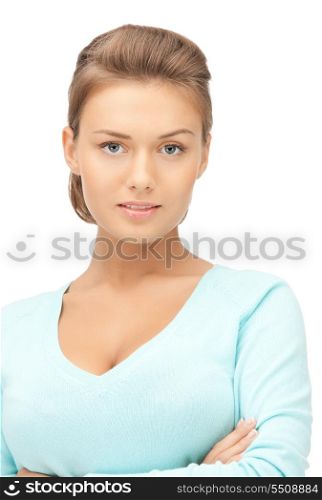 Bright picture of calm and friendly woman