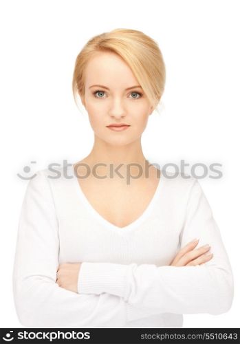 bright picture of calm and friendly woman