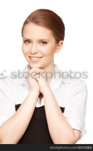 bright picture of calm and friendly woman.