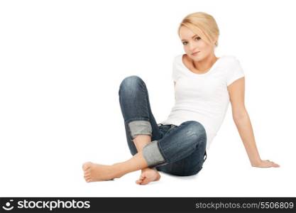 bright picture of calm attractive teenage girl