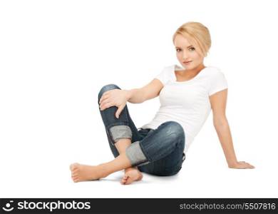 bright picture of calm attractive teenage girl