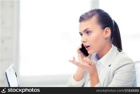 bright picture of confused woman with smartphone. picture of confused woman with smartphone