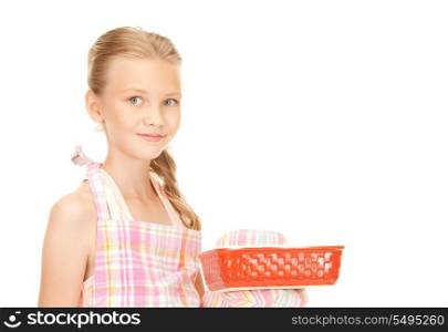 bright picture of cooking girl over white