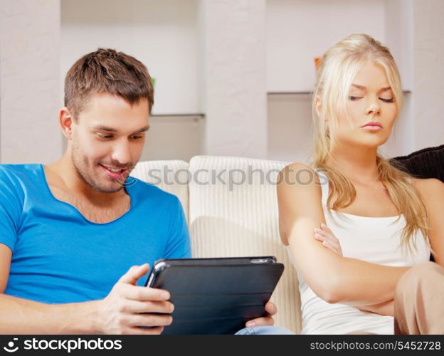 bright picture of couple with tablet PC