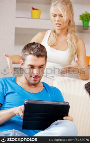 bright picture of couple with tablet PC
