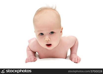 bright picture of crawling baby