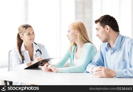 bright picture of doctor with patients in cabinet