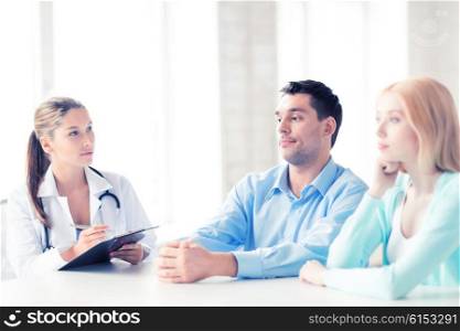 bright picture of doctor with patients in cabinet. doctor with patients in cabinet