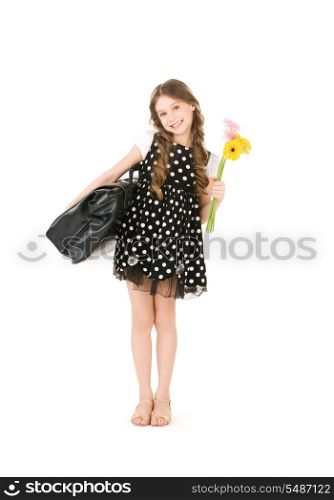 bright picture of elementary school student girl