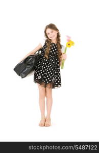 bright picture of elementary school student girl