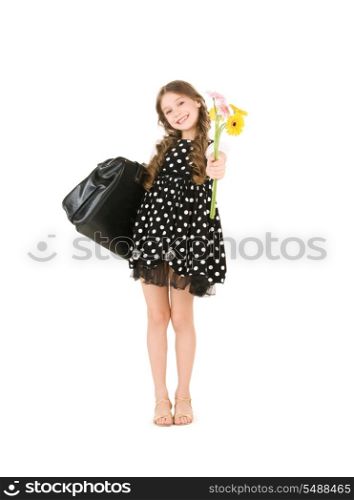 bright picture of elementary school student girl