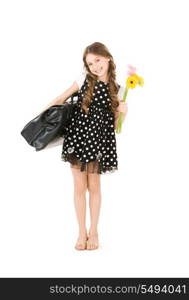 bright picture of elementary school student girl