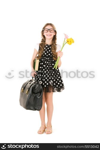 bright picture of elementary school student girl