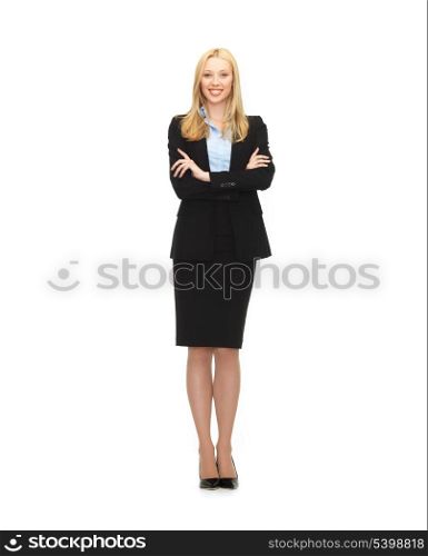 bright picture of friendly young smiling businesswoman