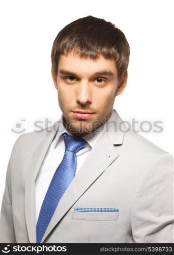 bright picture of handsome man in suit.