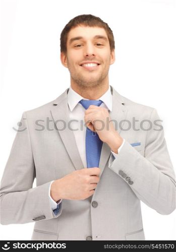bright picture of handsome man in suit.