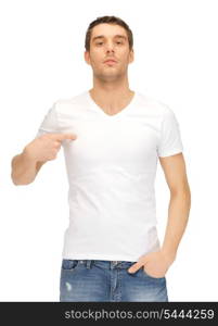 bright picture of handsome man in white shirt