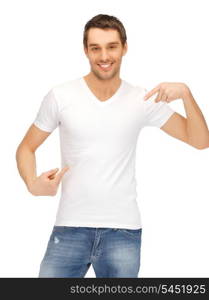 bright picture of handsome man in white shirt