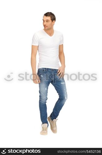 bright picture of handsome man in white shirt