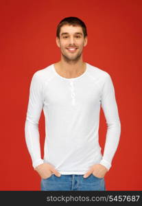 bright picture of handsome man in white shirt