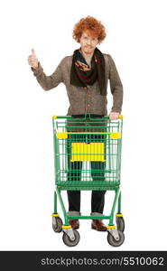 bright picture of handsome man with shopping cart