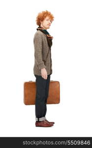 bright picture of handsome man with suitcase