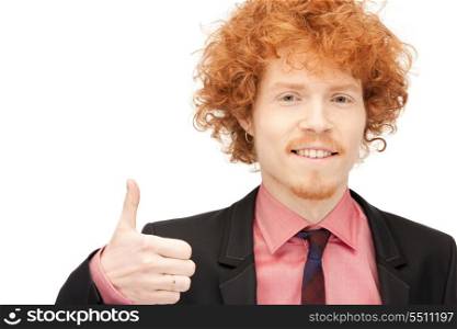 bright picture of handsome man with thumbs up