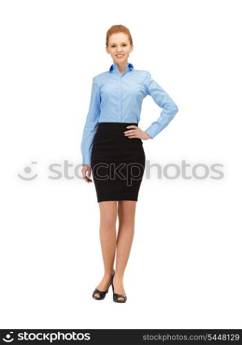 bright picture of happy and smiling stewardess