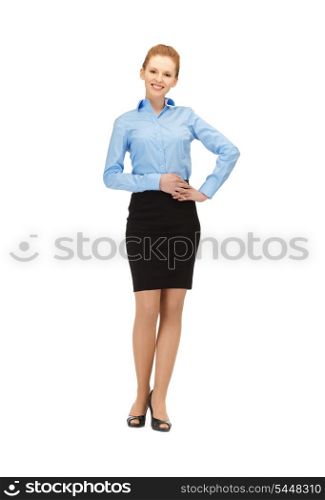 bright picture of happy and smiling stewardess
